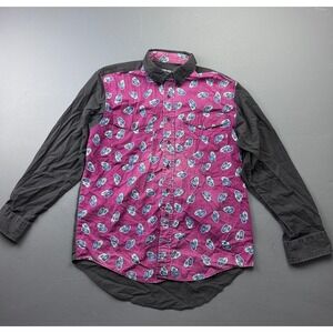 Frontier Series Western Shirt Men's Large Purple Button Up Long Sleeve Rodeo